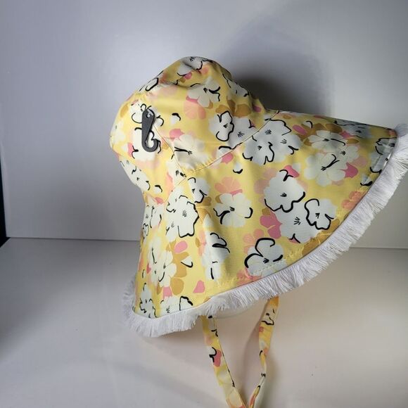 Nordstrom BP Oversized Floppy Bucket Sun Hat Yellow Floral - Picture 2 of 4